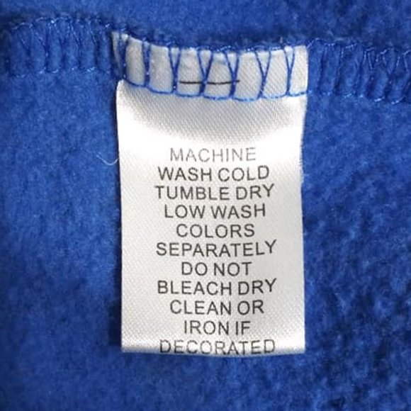 Upcycled Bleached Tye Dye Blue Duke Sweatshirt M - Picture 6 of 7